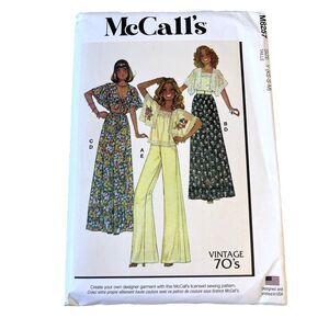 NEW! 70's Vintage Tops, Pants & Skirt Sewing Pattern (Sizes XS-M) McCalls 8257